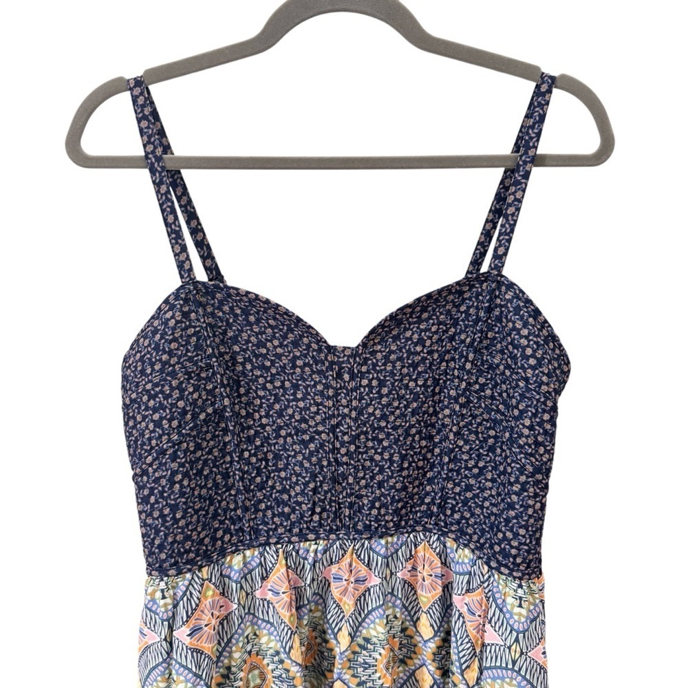 NWT Current Air Quilted Top Maxi Dress in Navy Multi Size Medium - Picture 5 of 14